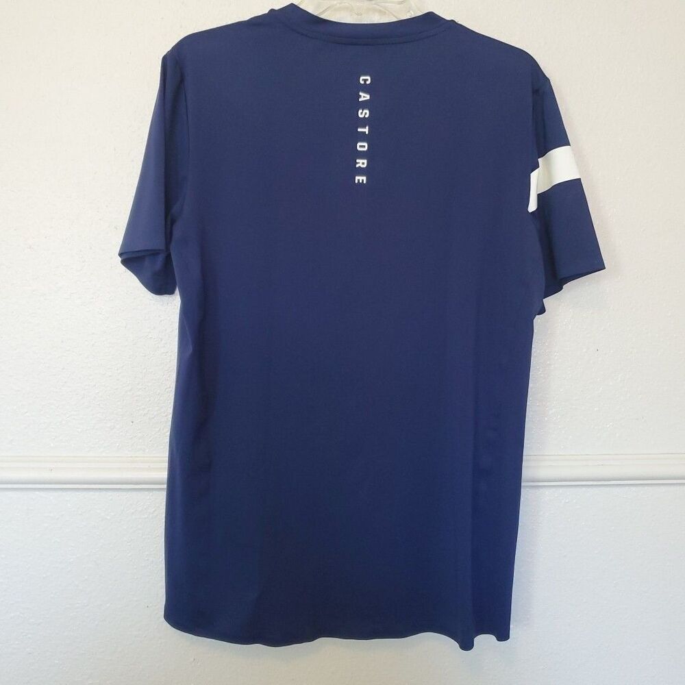 Castore T-shirt Blue Athletic Shirt Performance Golf Tennis White Line Logo Sz S - Picture 10 of 16